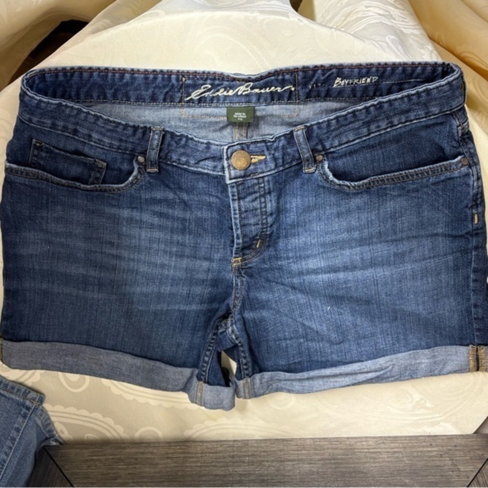 Eddie Bauer Dark Blue boyfriend Denim Shorts
